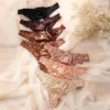 Kit com 7 calcinhas de cetim com babado e laço em sete cores
