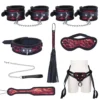 Kit bondage 8 peças em renda vermelha completo