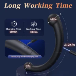 Carregamento magnético USB, 60 minutos de carga e 50 minutos de uso contínuo