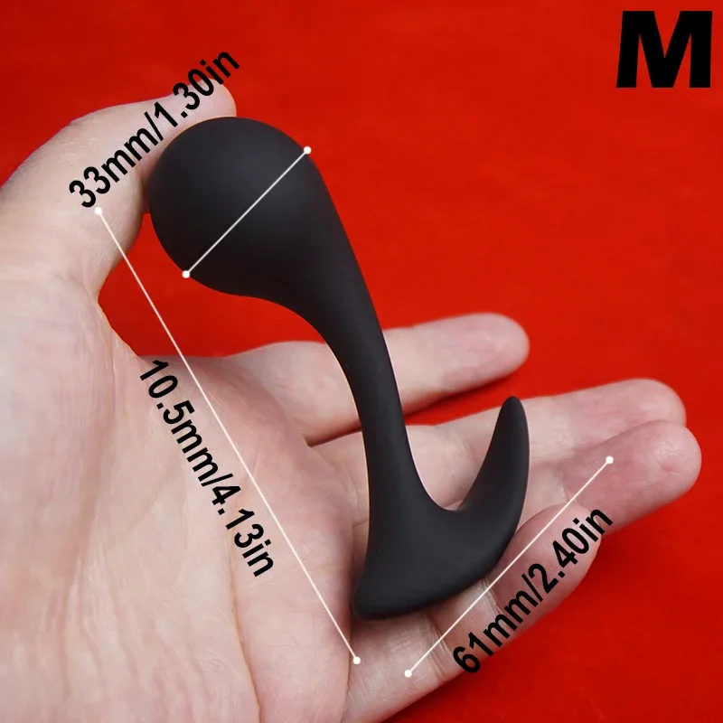 Plug anal de próstata base T: plug anal de próstata tamanho M com esfera de 3,3 cm