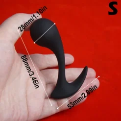 Plug anal de próstata base T: plug anal de próstata tamanho P com esfera de 2,8 cm