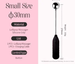 Ficha da versão pequena: esfera de 30 mm, 27 cm de comprimento e 131 gramas